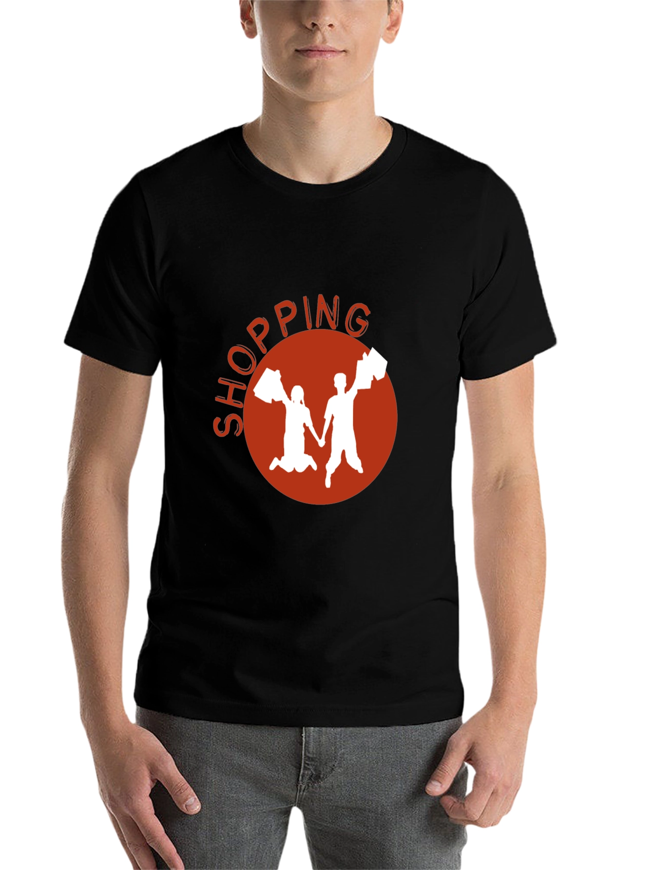 Black Shopping Spree Tee - Unisex Cotton Graphic T-Shirt view 7