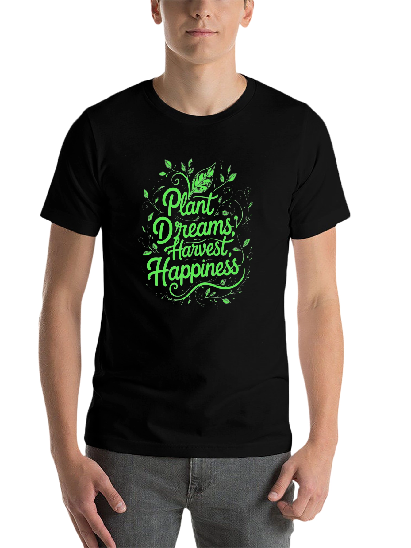Black Plant Dreams Harvest Happiness T-Shirt view 7