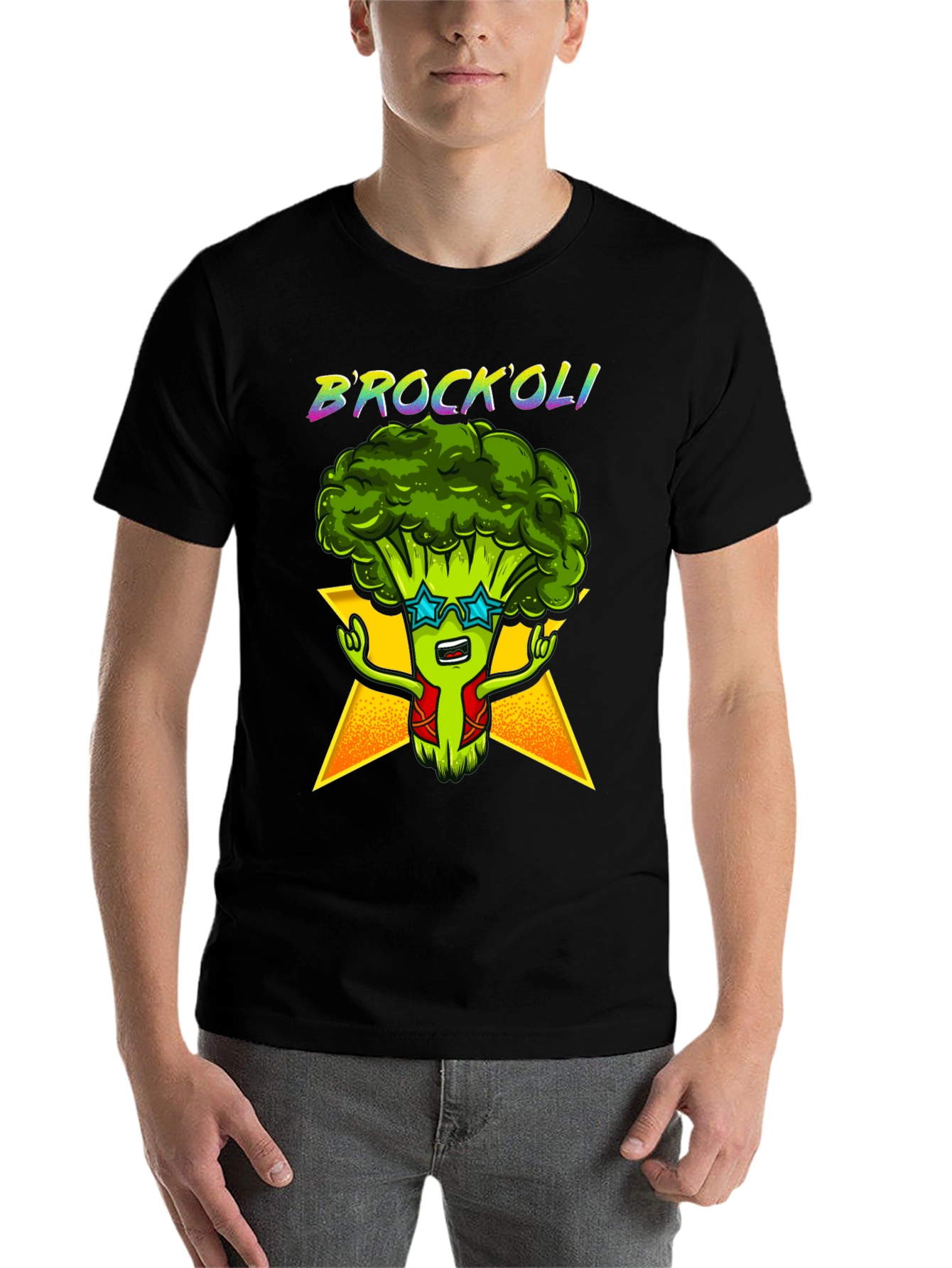 Black B'rock'oli Black Graphic T-Shirt view 7