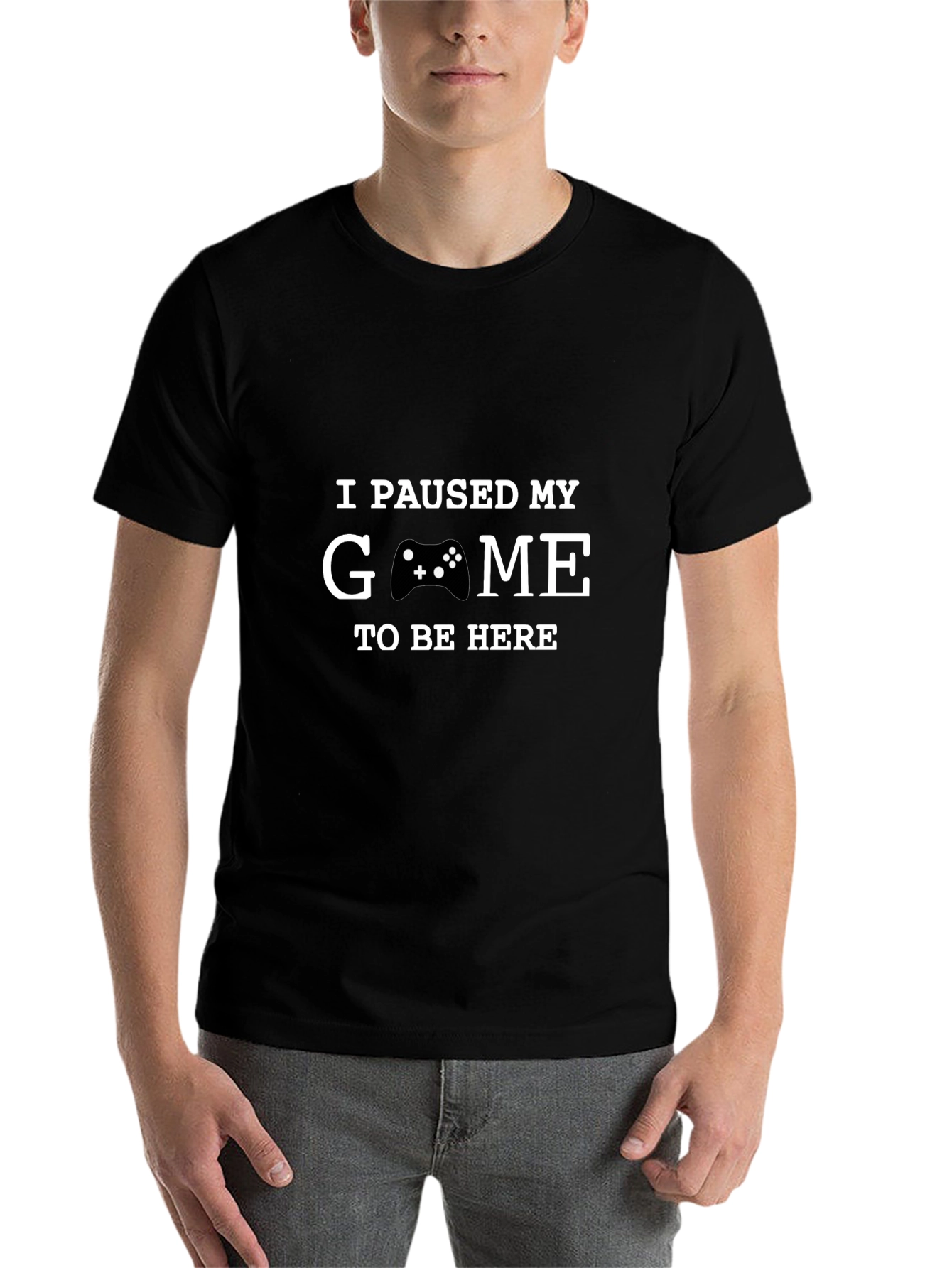 Black I Paused My Game to Be Here T-Shirt view 7