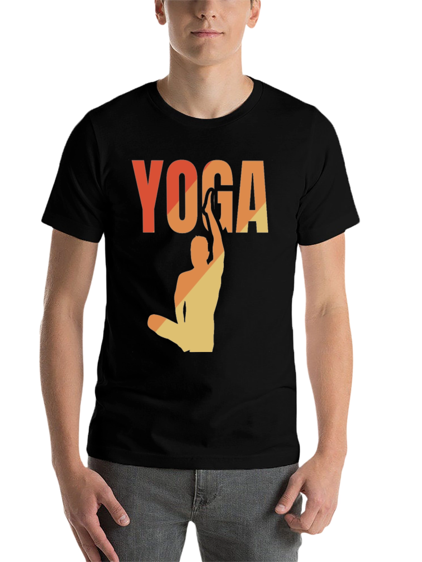 Black Yoga Pose Graphic Tee - Relaxed Fit view 7