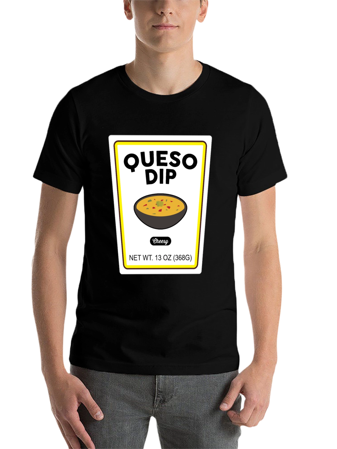 Black Queso Dip T-Shirt - Humorous Foodie Tee view 7