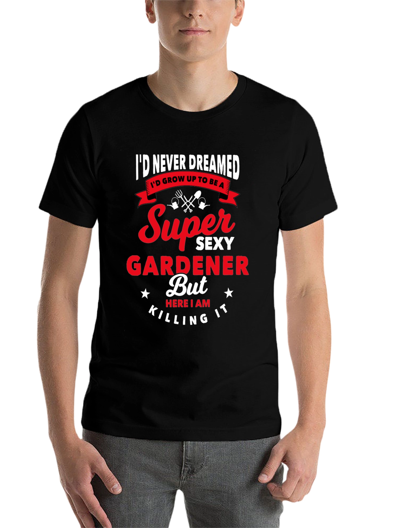 Black Super Sexy Gardener Graphic T-Shirt view 7