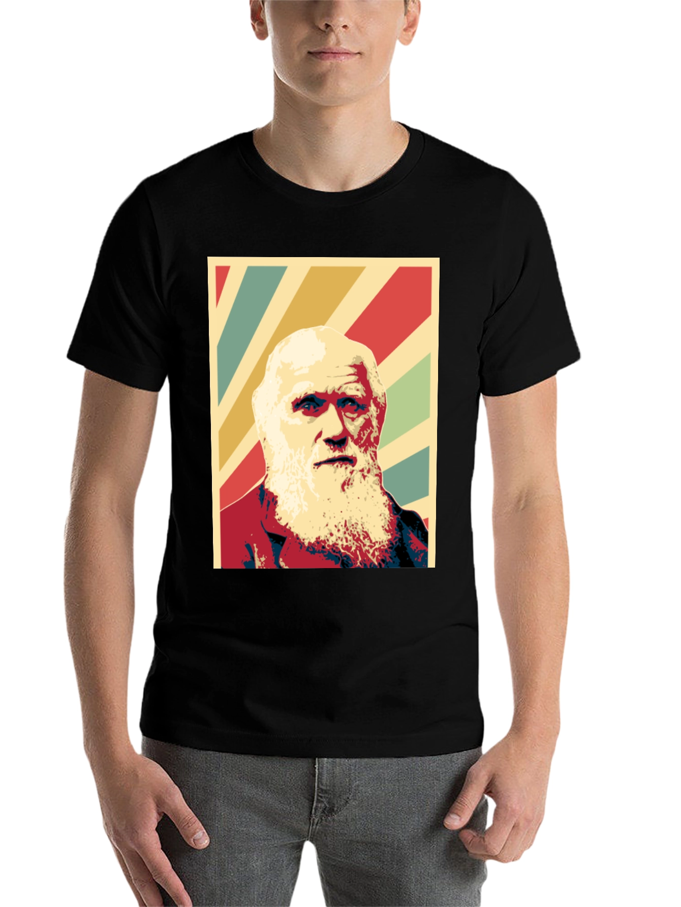 Black Darwin Graphic Print T-Shirt - Black view 7