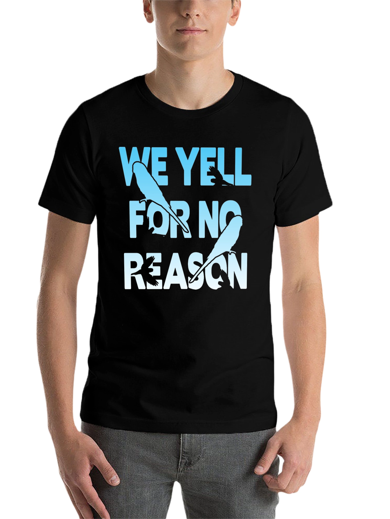 Black We Yell For No Reason Graphic Tee view 7
