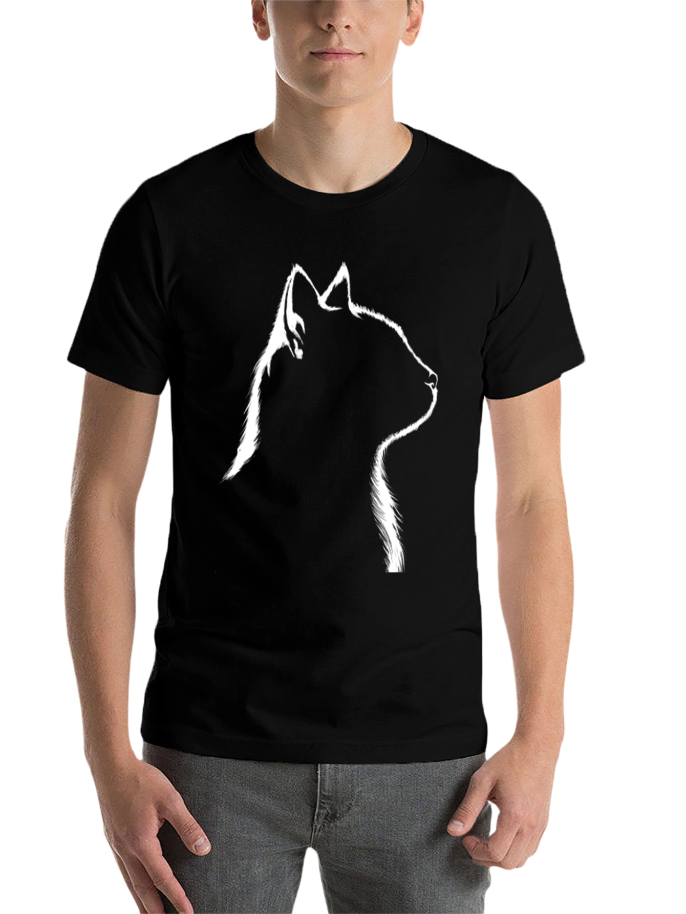 Black Black Cat Silhouette T-Shirt view 7