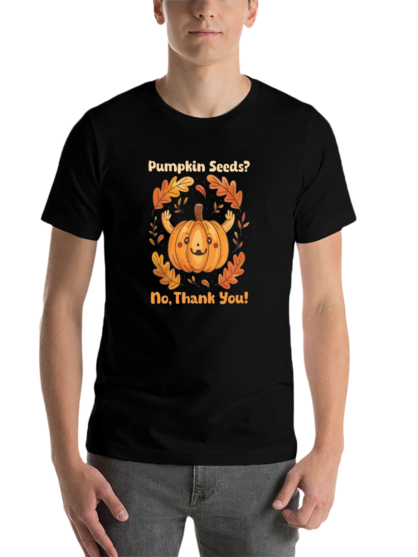 Black Pumpkin Seeds? No Thank You! Graphic T-Shirt view 7