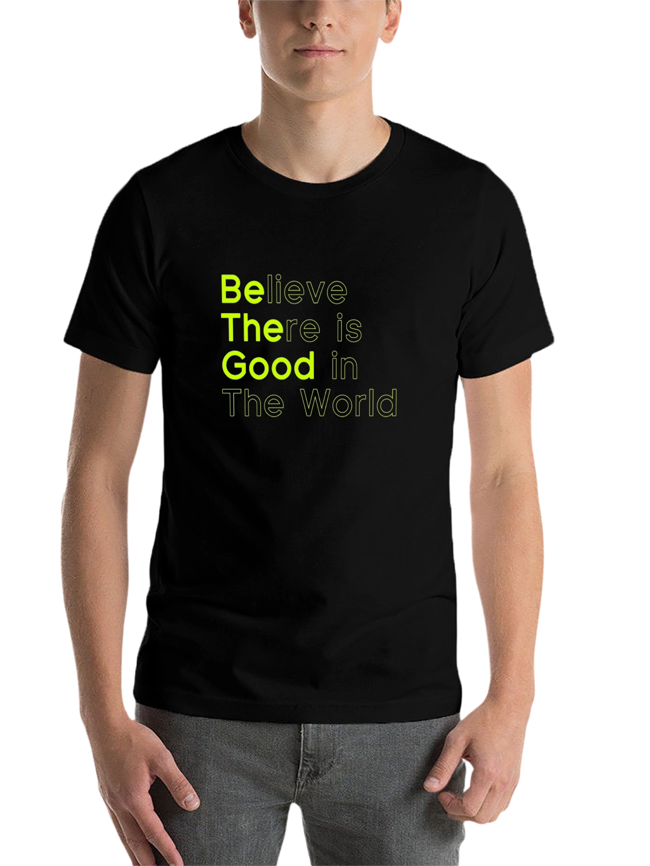 Black Believe There is Good T-Shirt - Black view 7