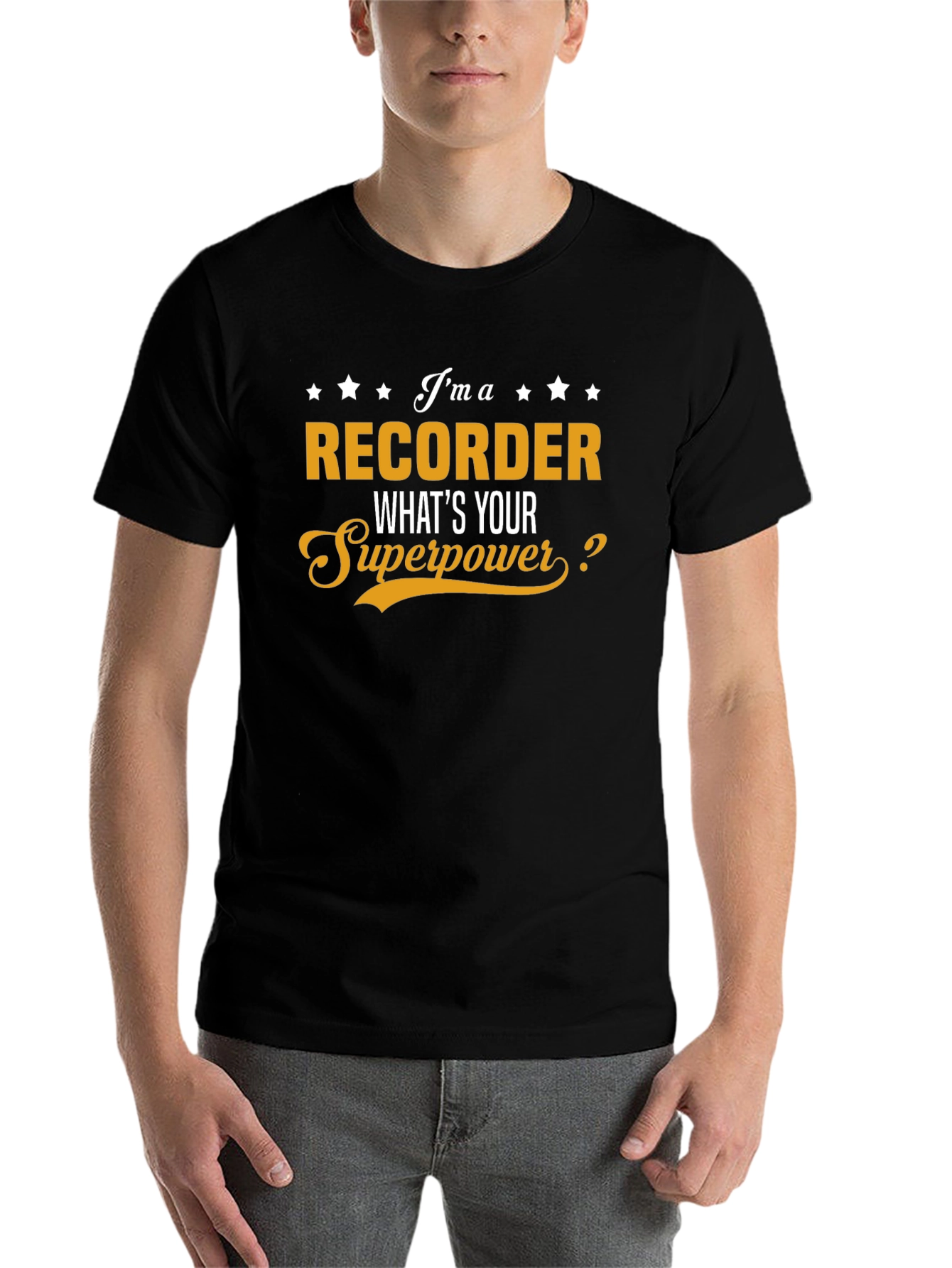 Black I'm a Recorder - What's Your Superpower T-Shirt view 7