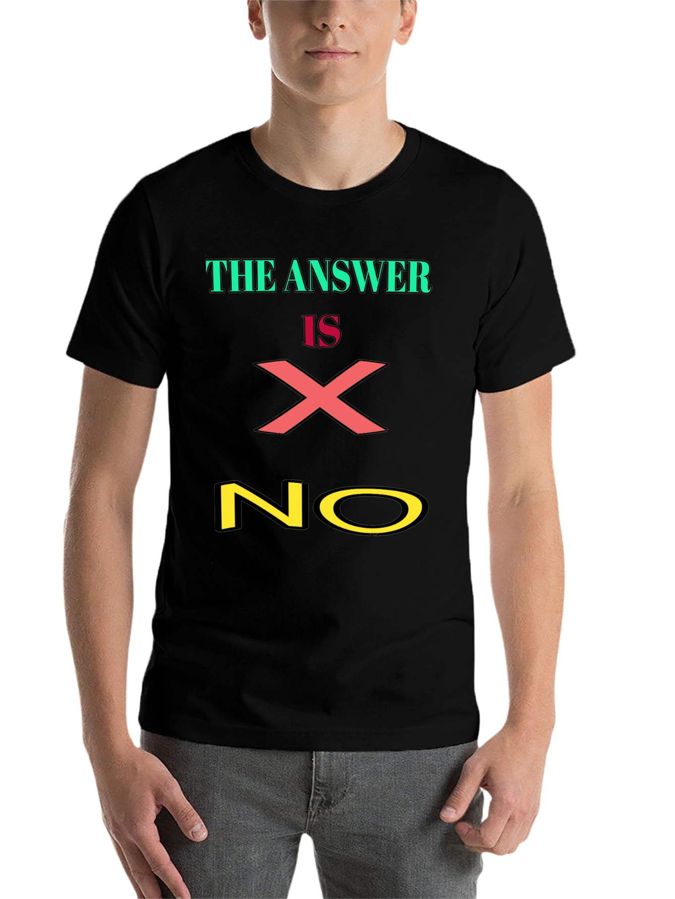 Black The Answer is X NO Graphic Tee view 7