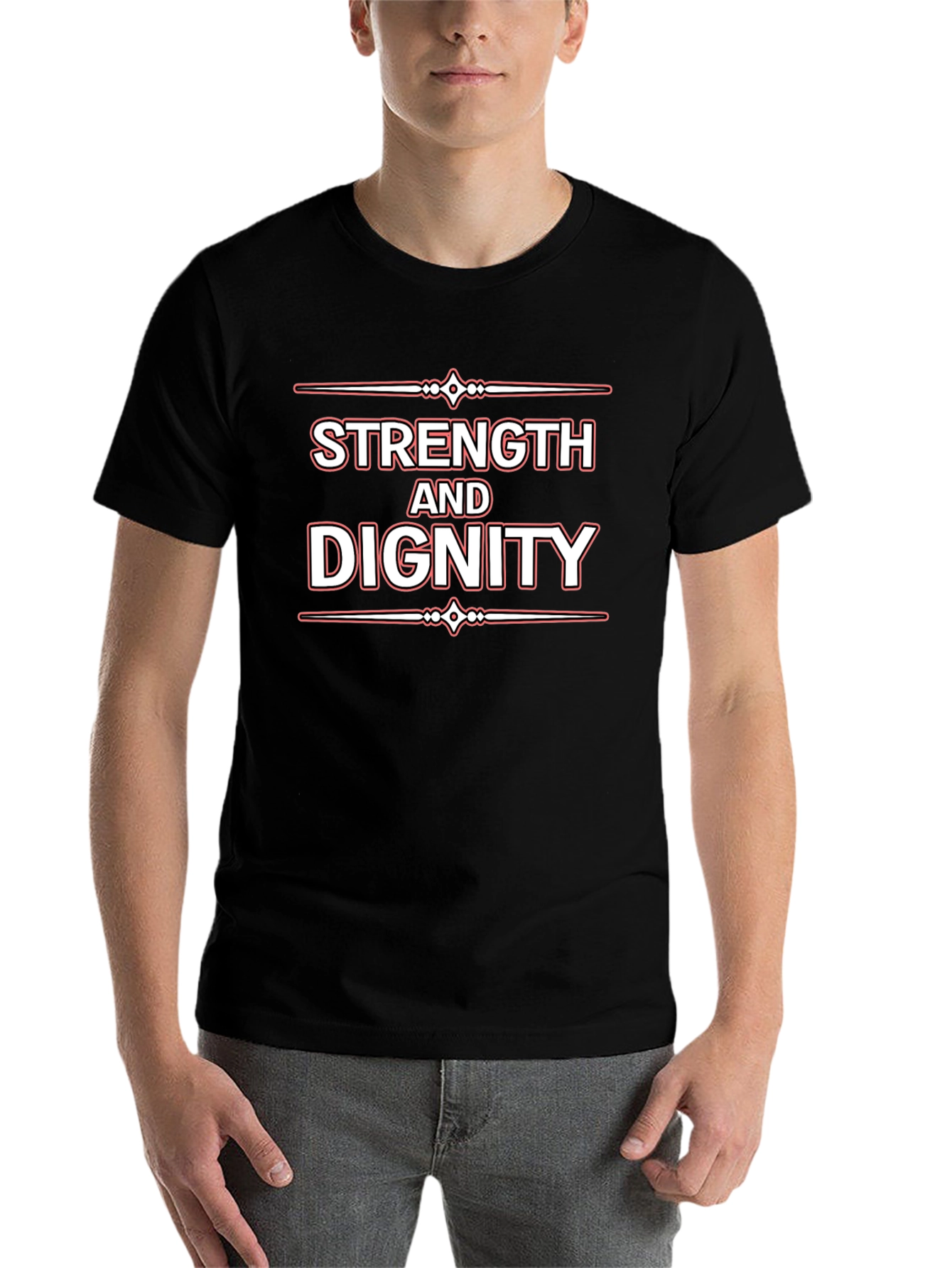 Black Strength and Dignity Black Graphic Tee view 7