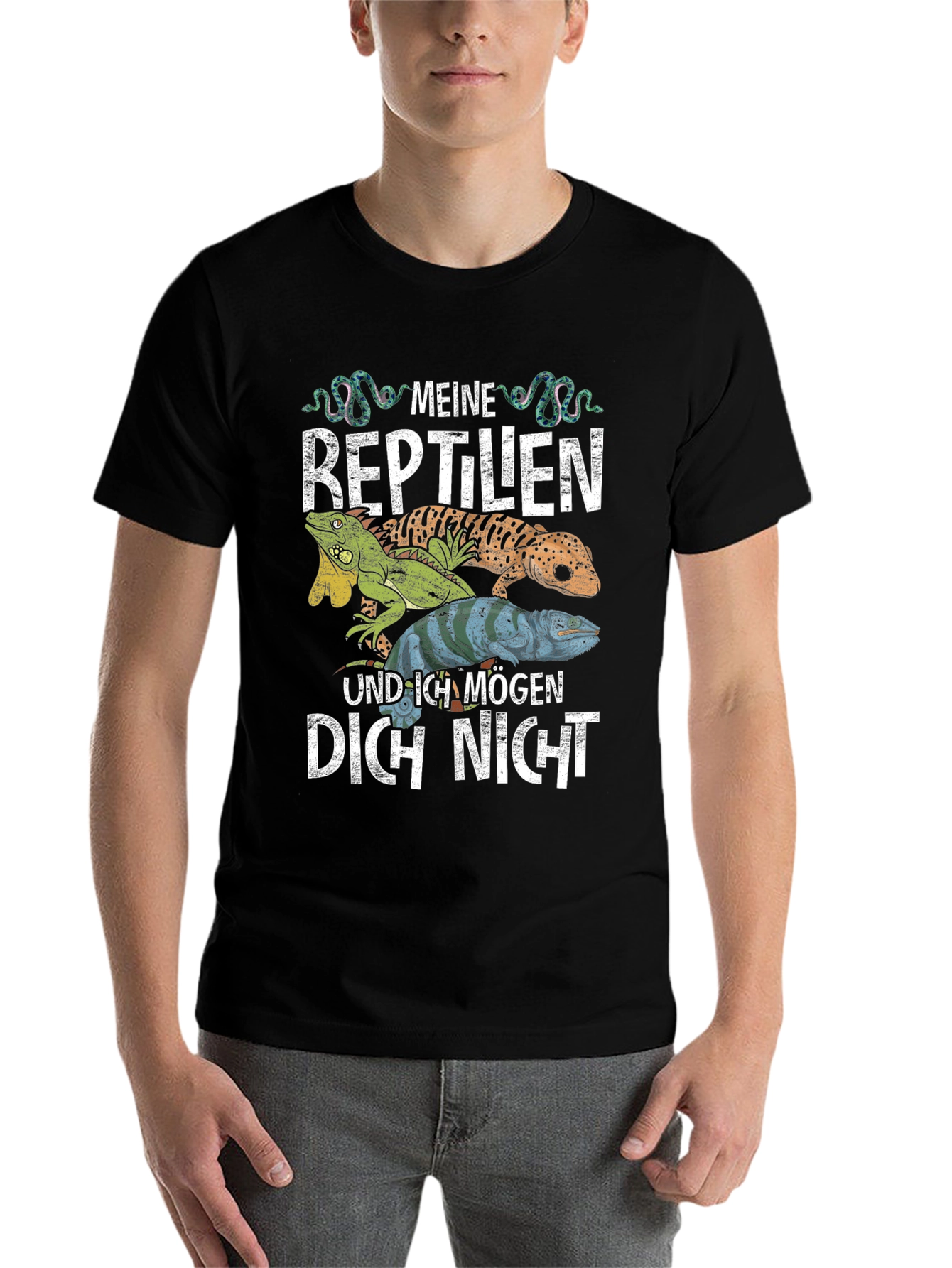 Black Reptile Lover Graphic Tee - Meine Reptilien T-Shirt view 7