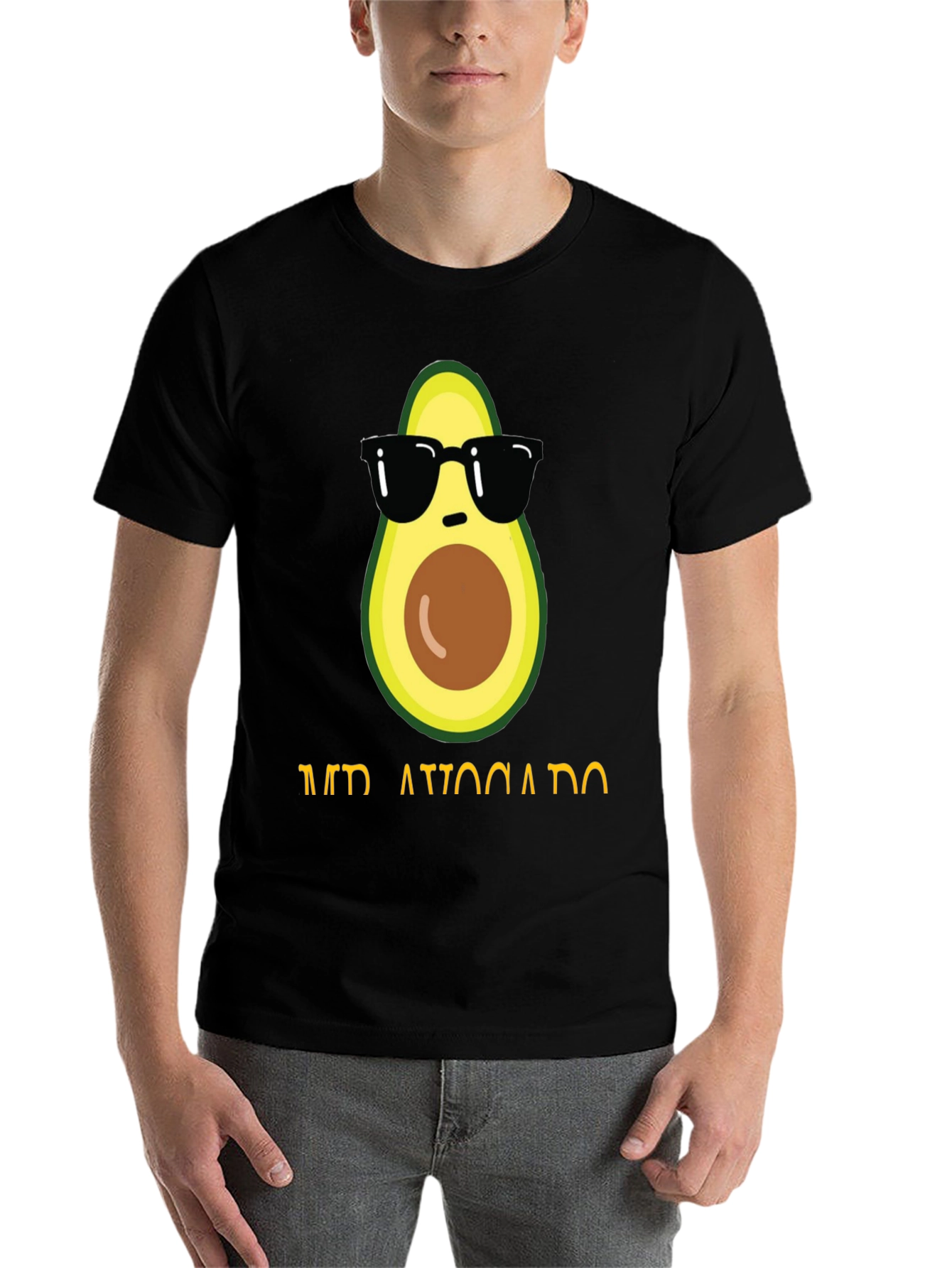 Black Cool Avocado Graphic T-Shirt view 7