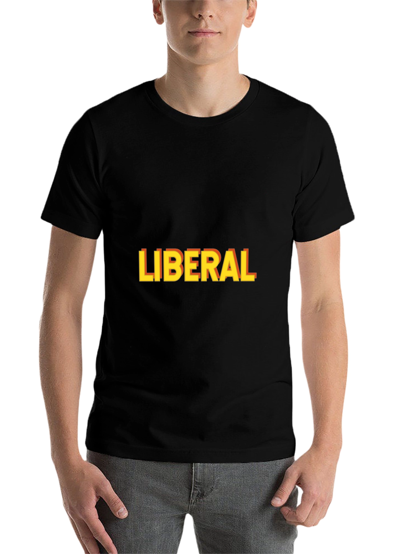 Black Liberal Graphic Print T-Shirt - Black view 7