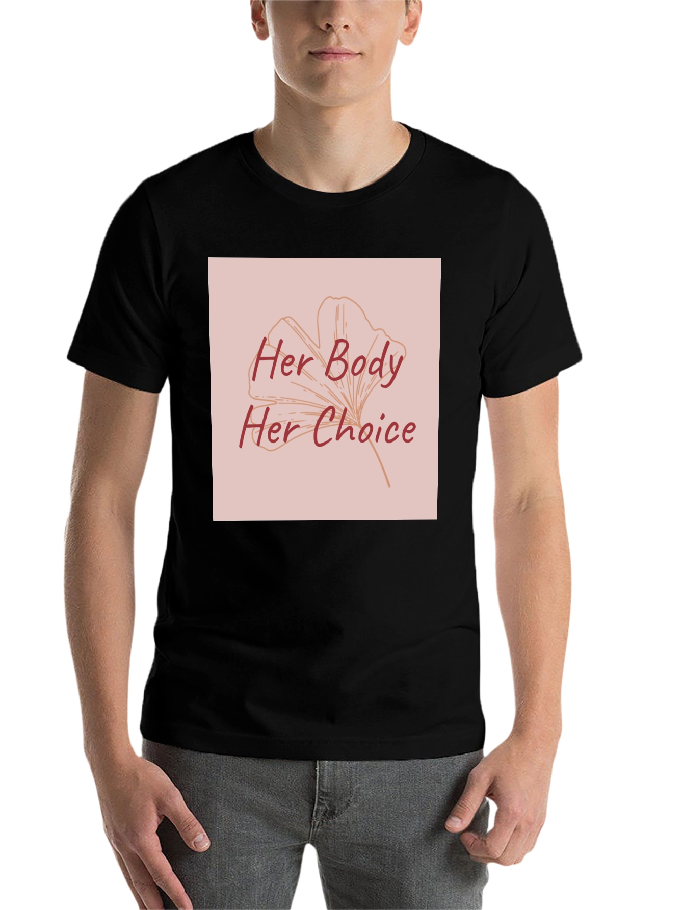 Black Her Body Her Choice Graphic Tee - Pro Choice T-Shirt view 7