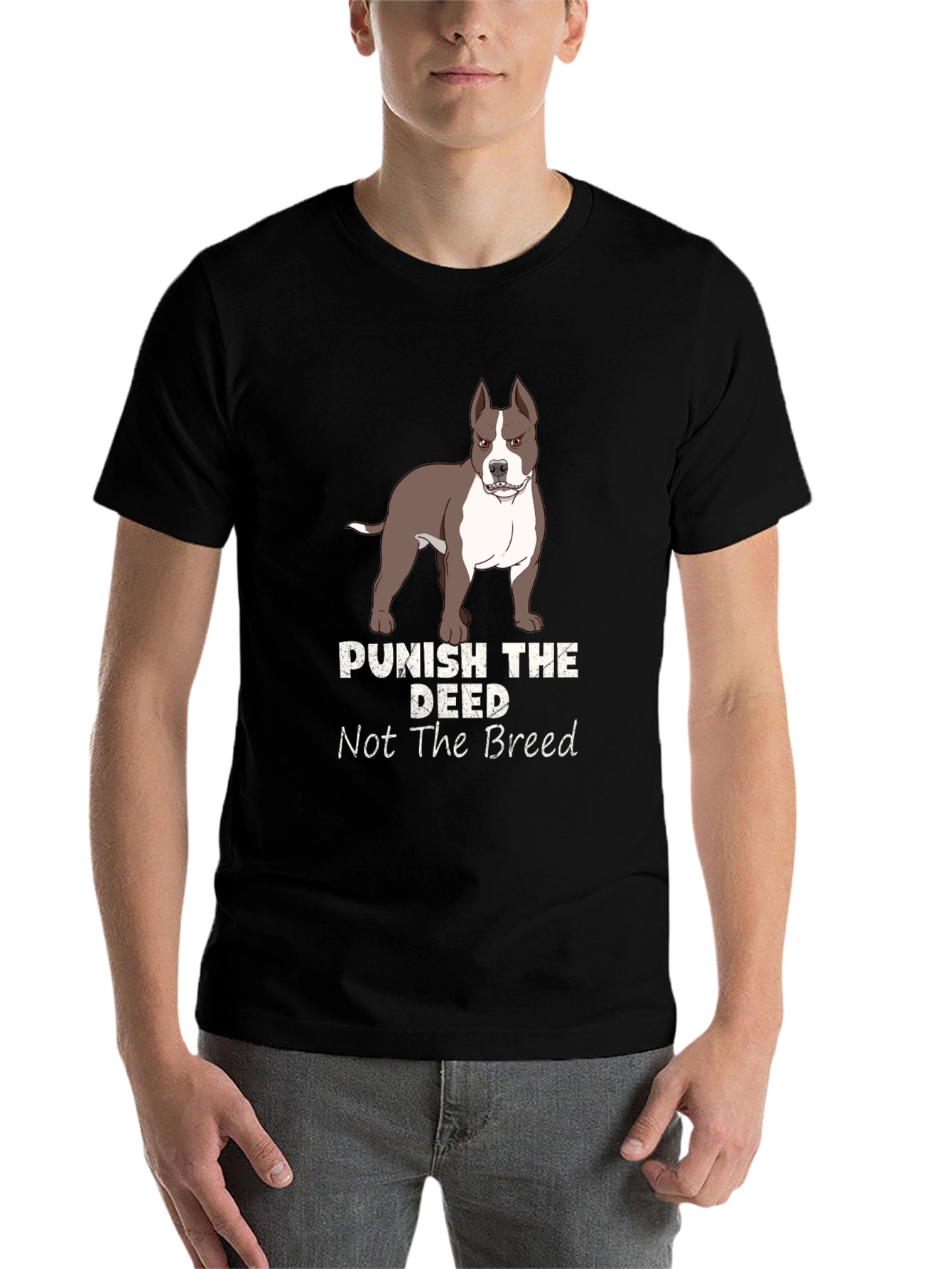 Black Punish the Deed, Not the Breed T-Shirt view 7
