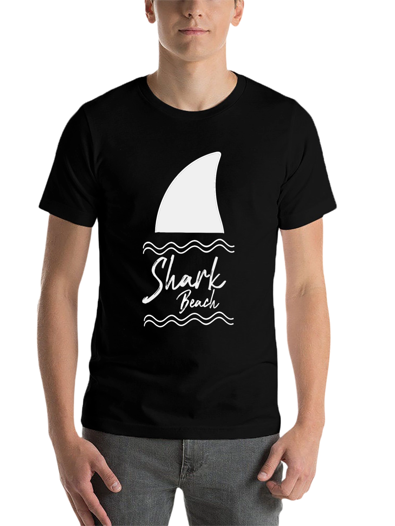 Black Shark Beach Graphic Tee - Black view 7
