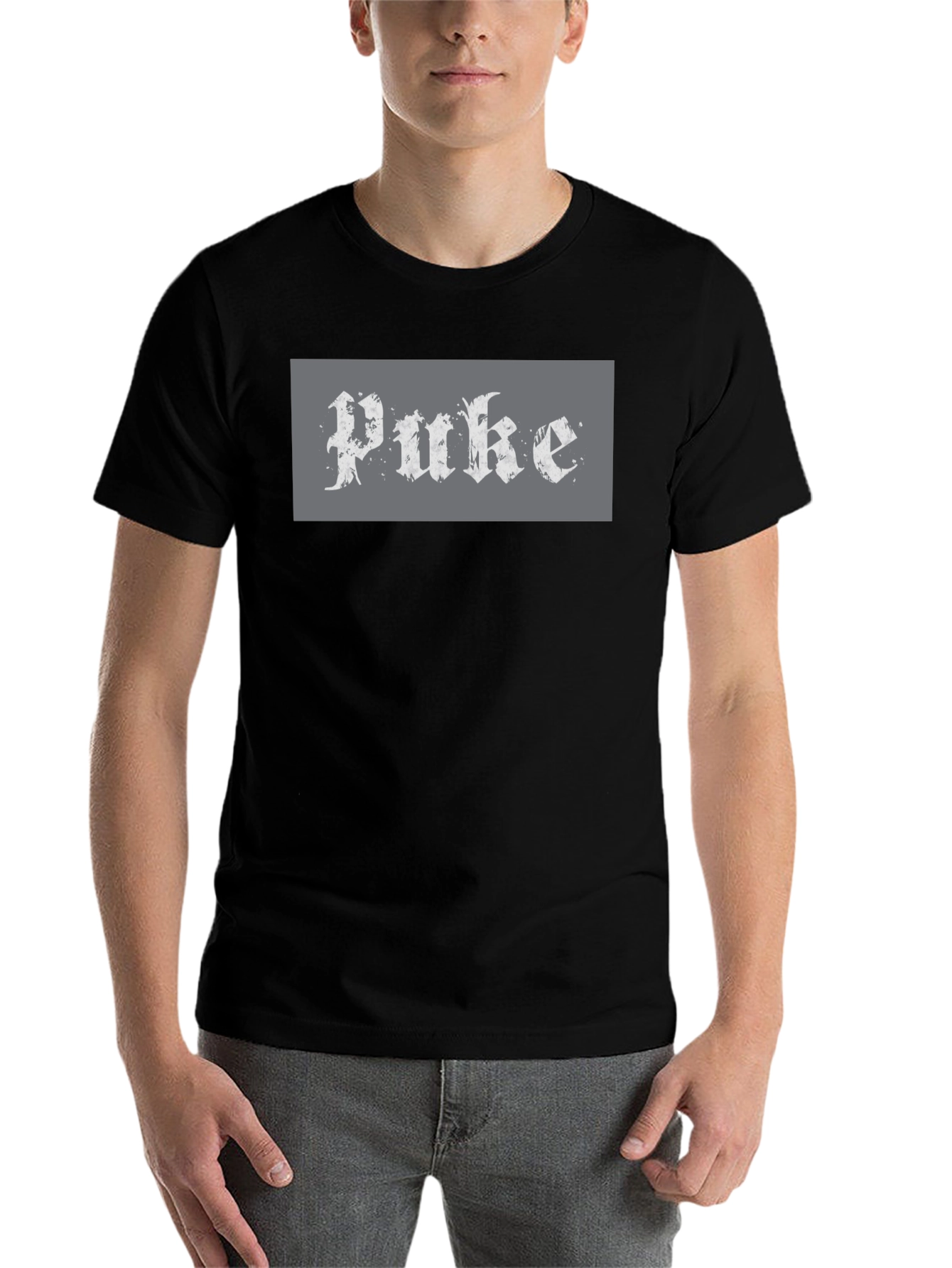 Black Puke Graphic Tee - Black Cotton Blend view 7