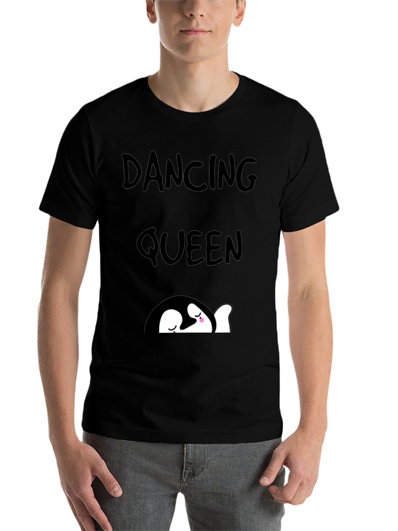 Black Dancing Queen Penguin Graphic Tee view 7