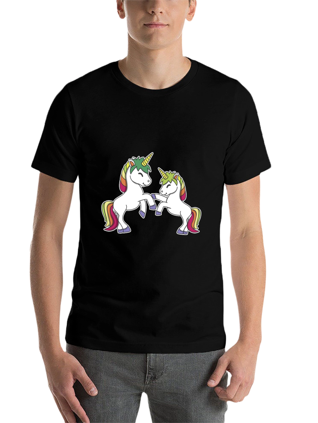 Black Unicorn T-Shirt - Black Cotton Blend view 7