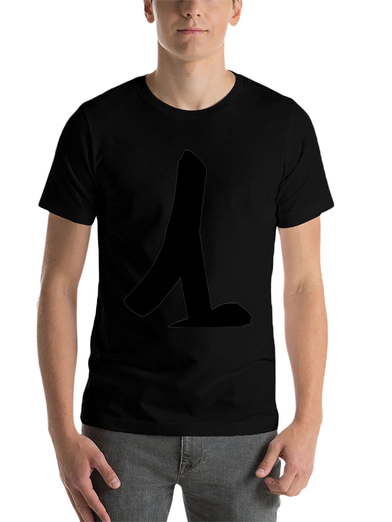 Black Modern Graphic Tee - Black with Abstract Design view 7