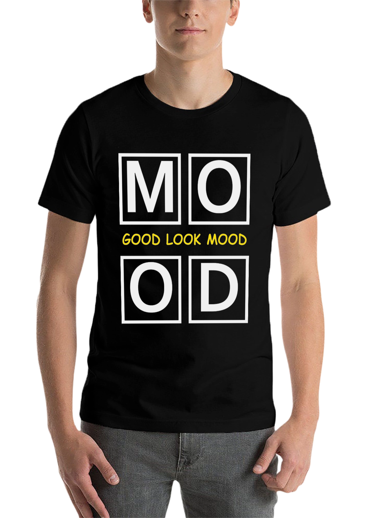 Black Good Look Mood T-Shirt - Stylish Black Tee view 7