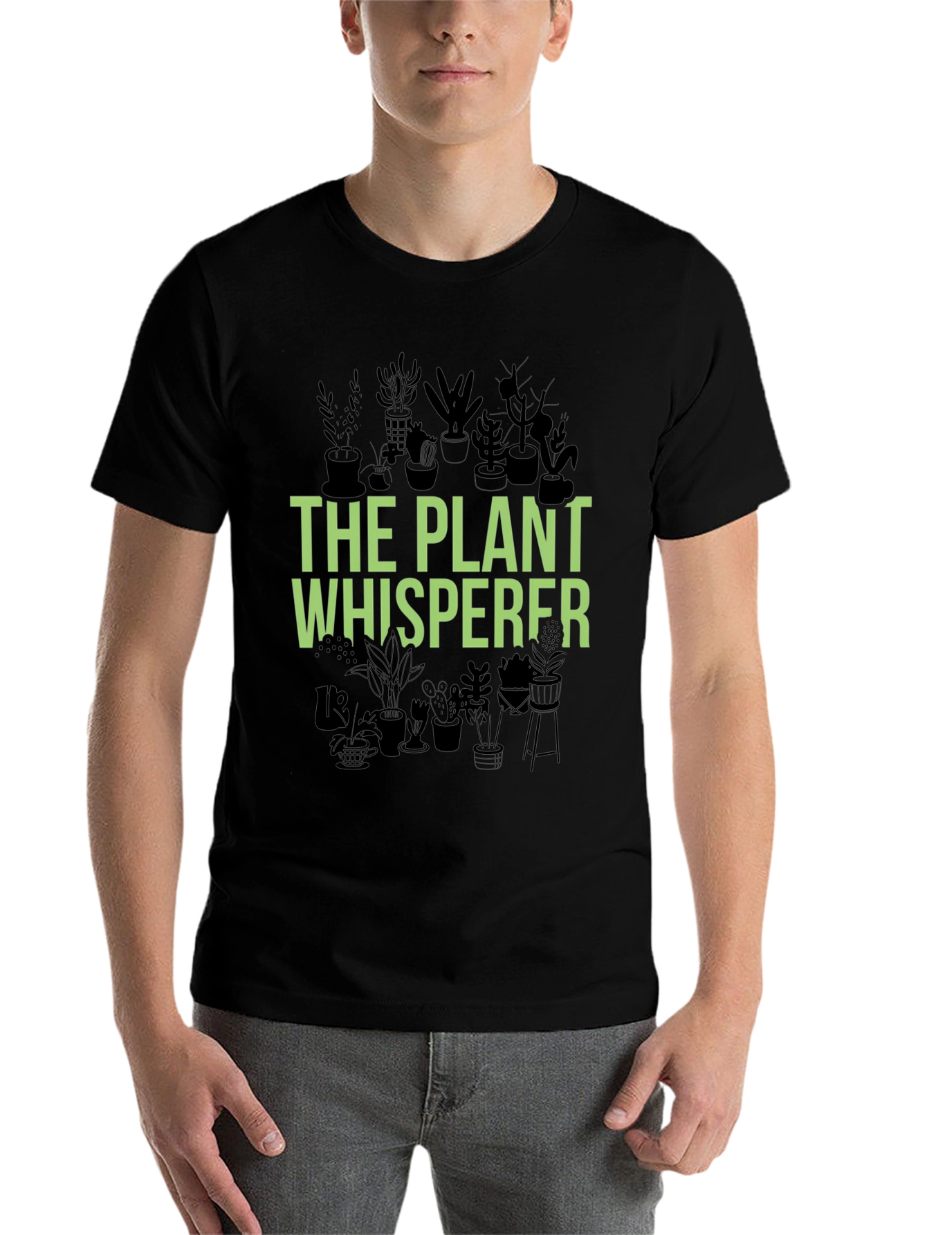 Black The Plant Whisperer Graphic T-Shirt view 7
