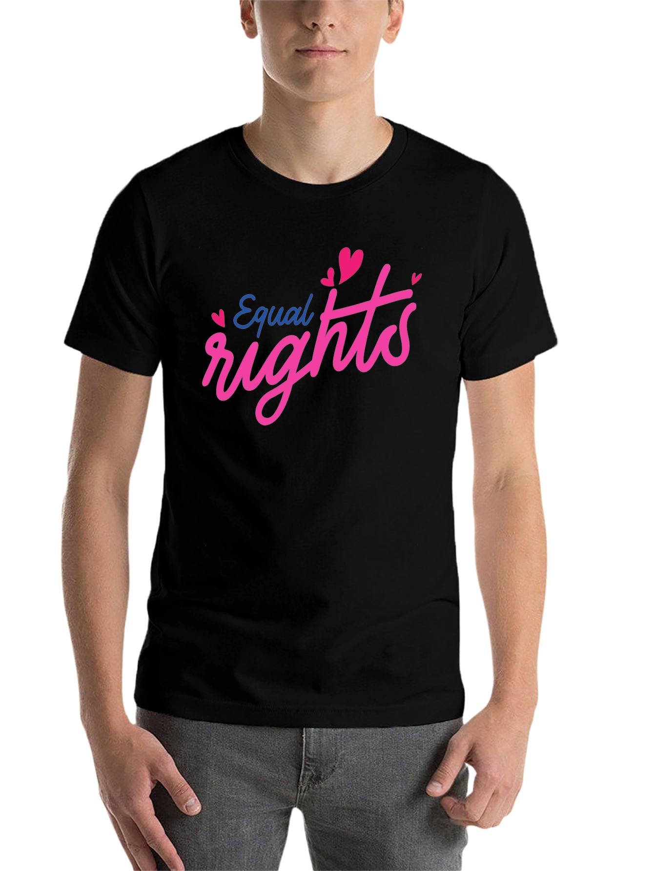 Black Equal Rights Heart Graphic Black T-Shirt view 7