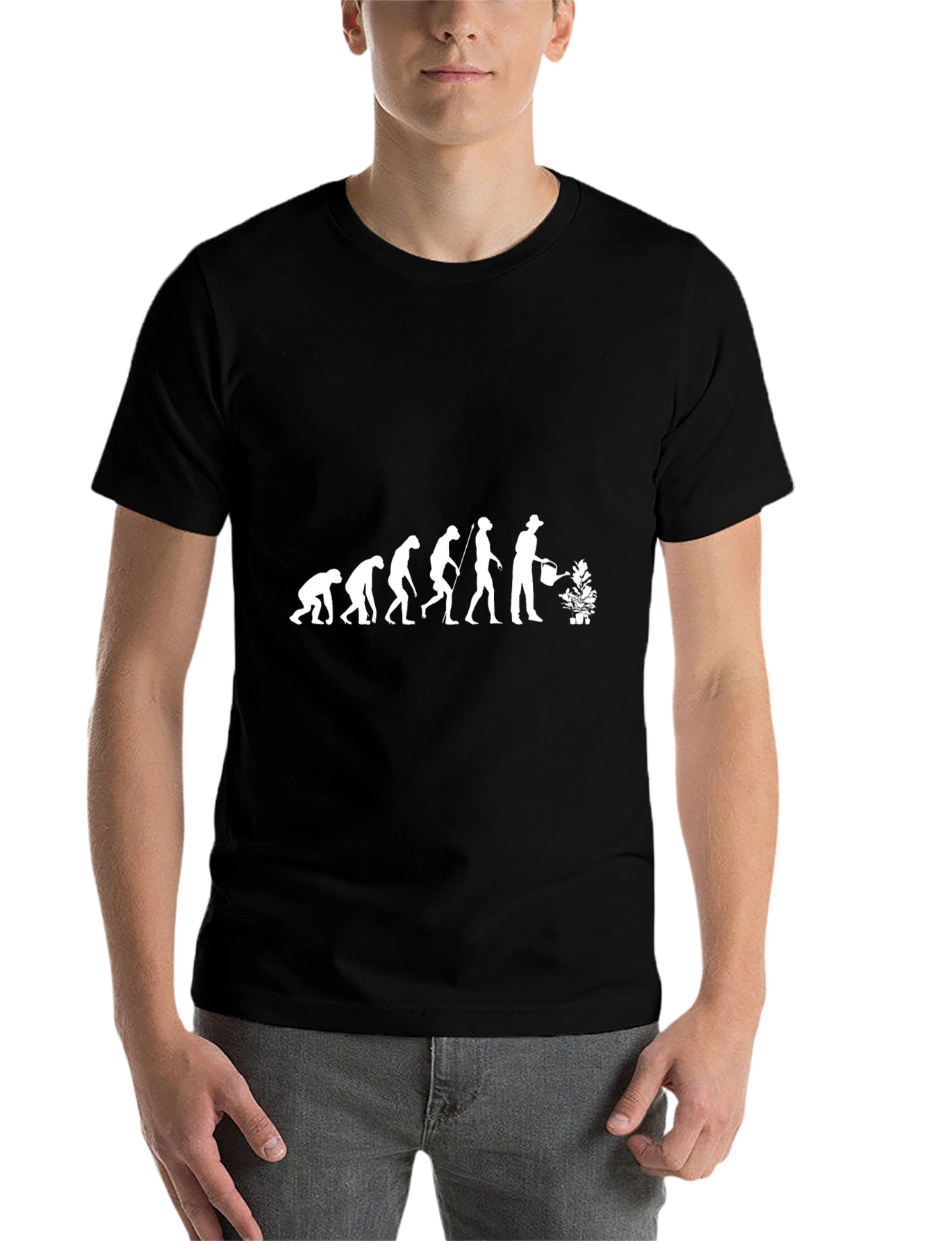 Black Evolution of Gardener T-Shirt - Black Cotton Tee view 7