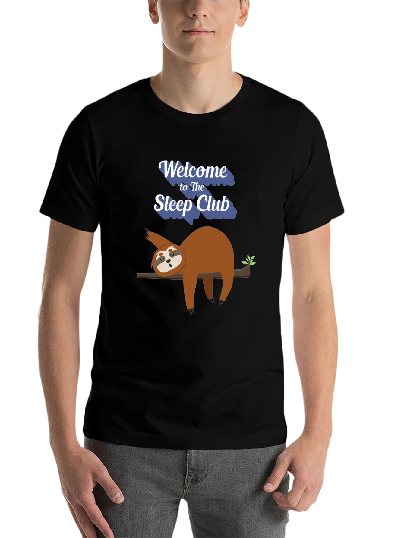 Black Sleep Club Sloth Graphic T-Shirt - Relaxed Fit view 7