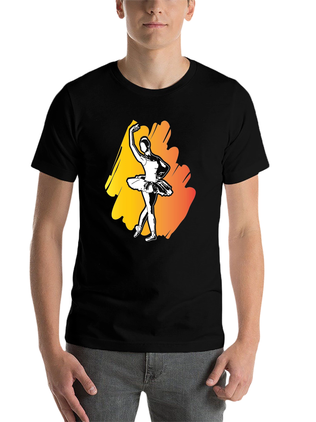 Black Ballerina Graphic Tee - Men's Black T-Shirt view 7