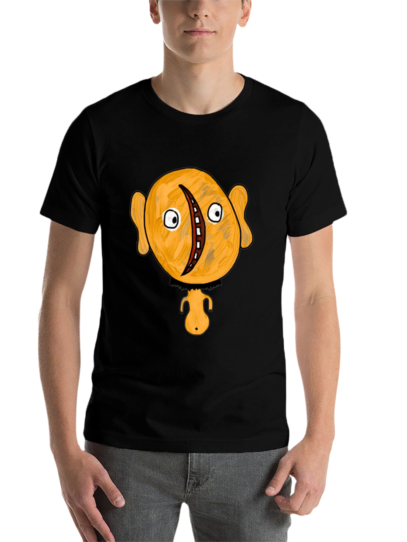 Black Unique Cartoon Character Graphic Black T-Shirt view 7