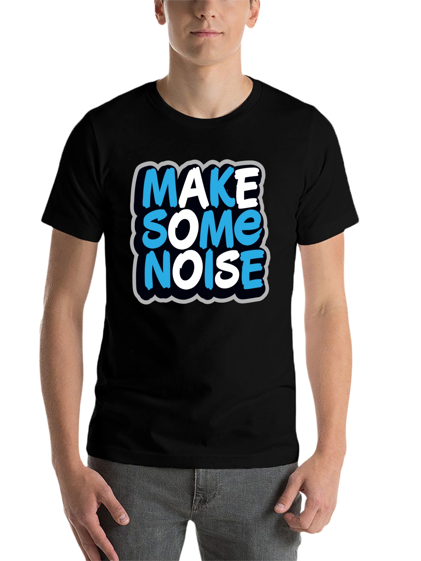 Black Make Some Noise T-Shirt - Black view 7