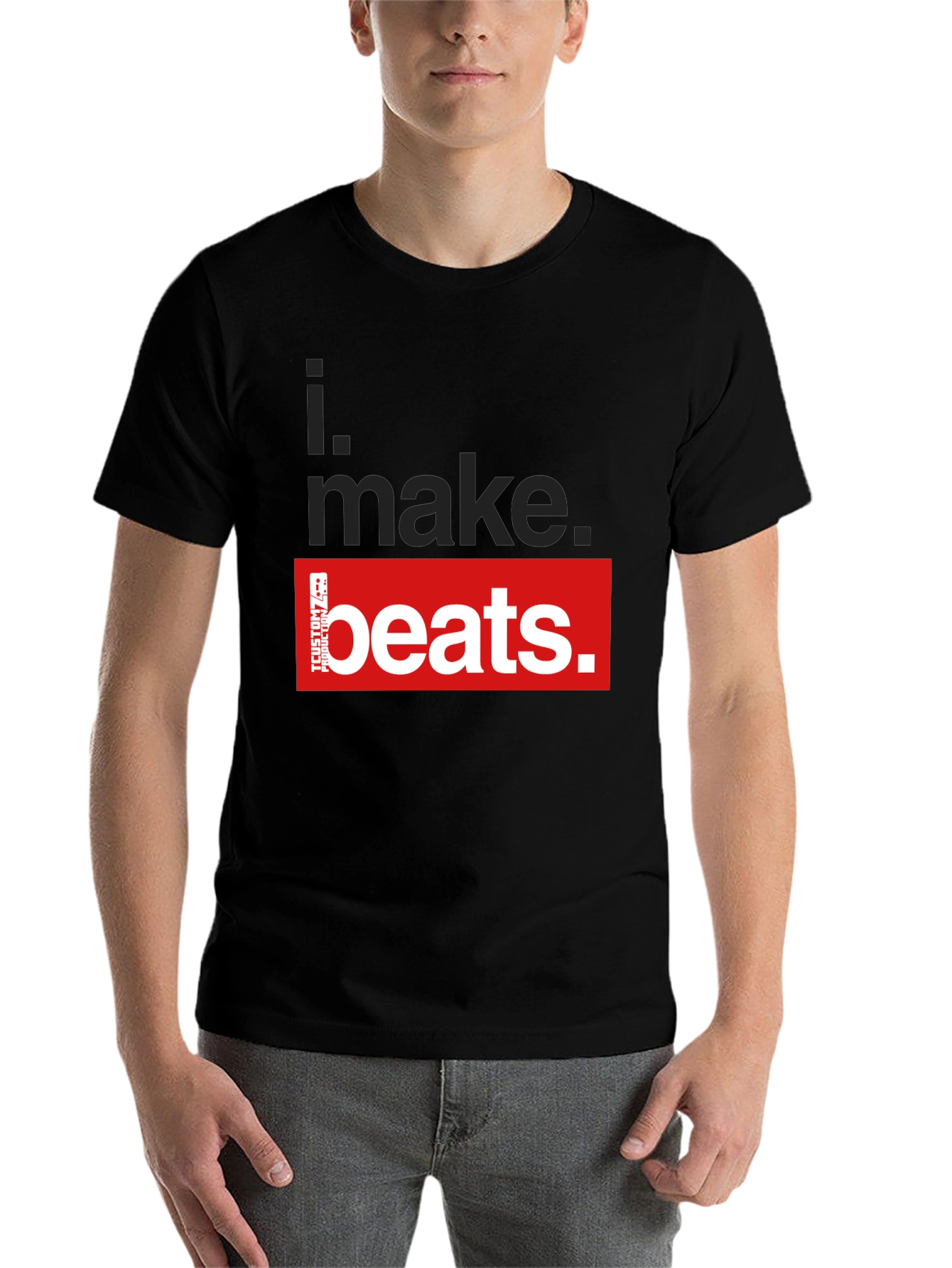 Black I Make Beats Graphic T-Shirt - Black view 7
