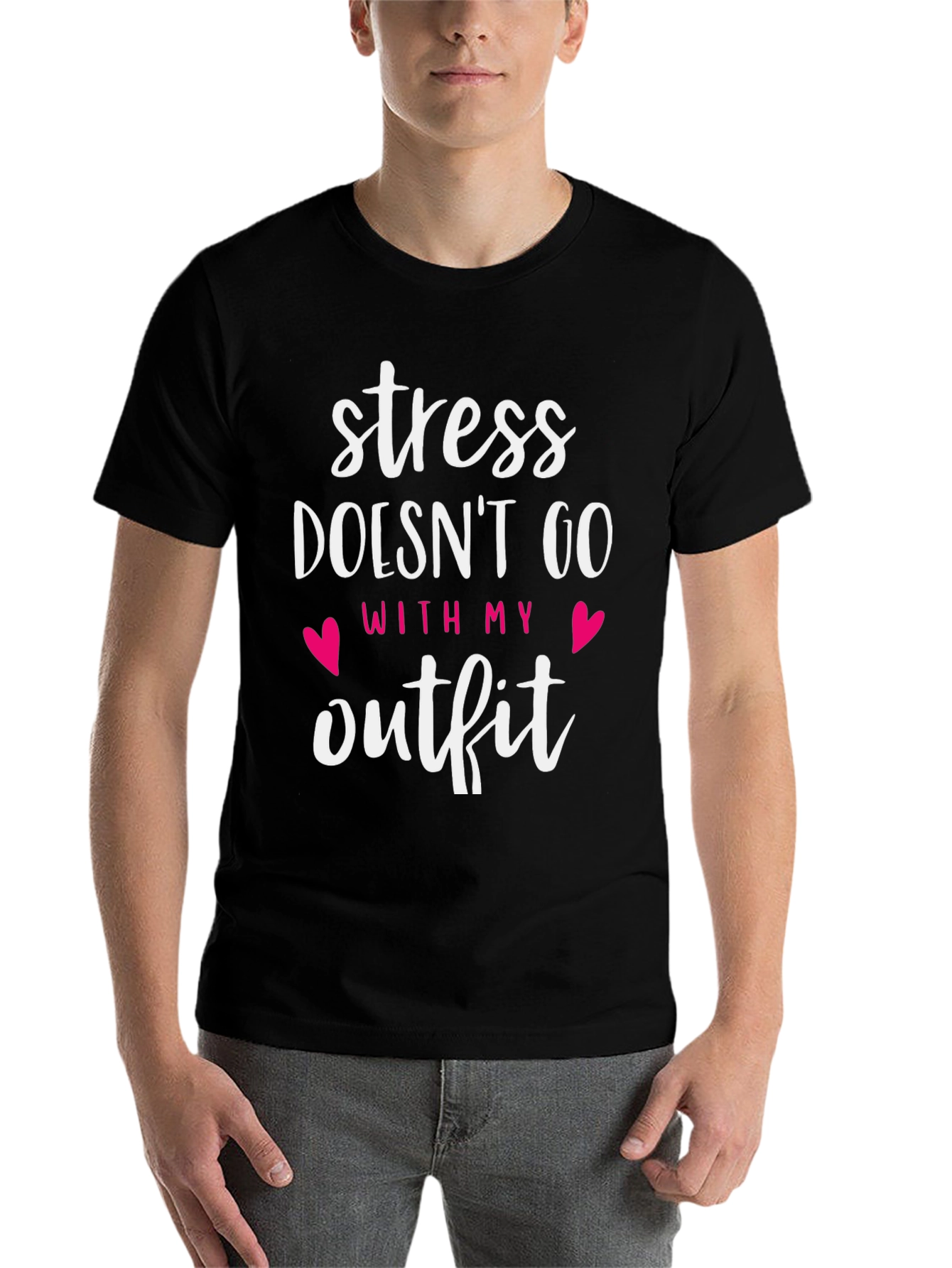 Black Stress Doesn't Go With My Outfit Graphic Tee view 7