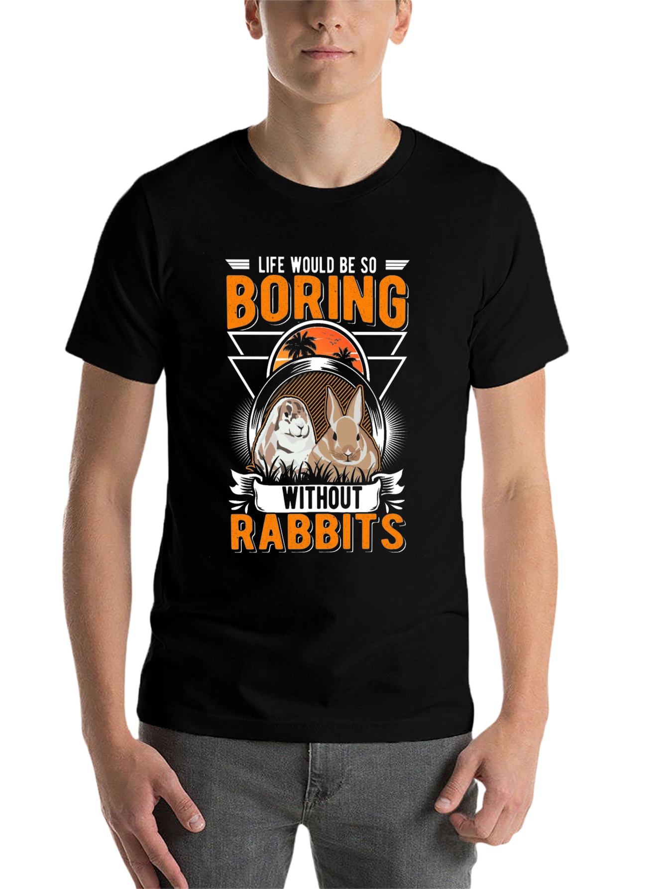 Black Life Would Be So Boring Without Rabbits T-Shirt view 7