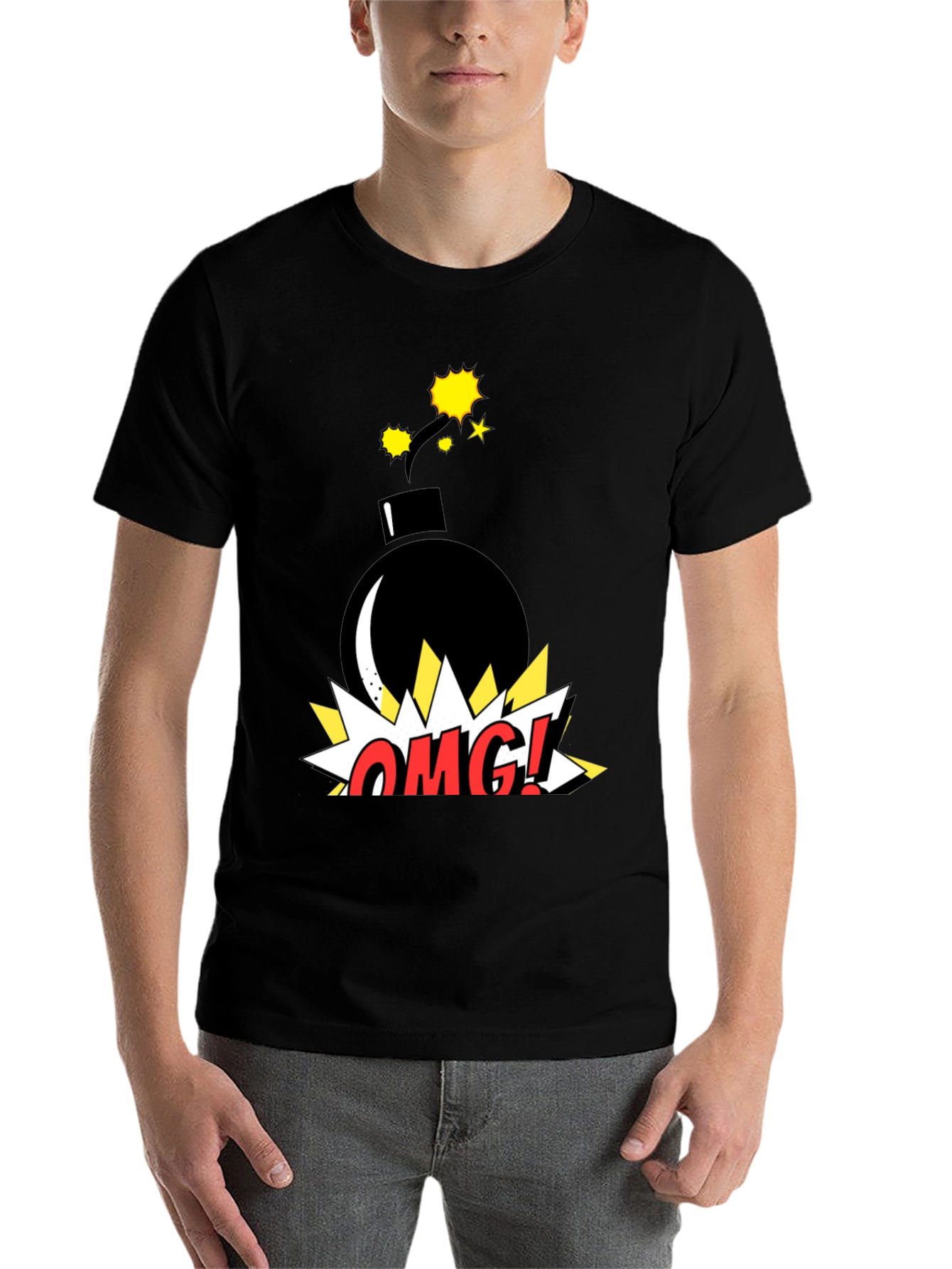 Black OMG! Graphic T-Shirt - Bomb Design view 7