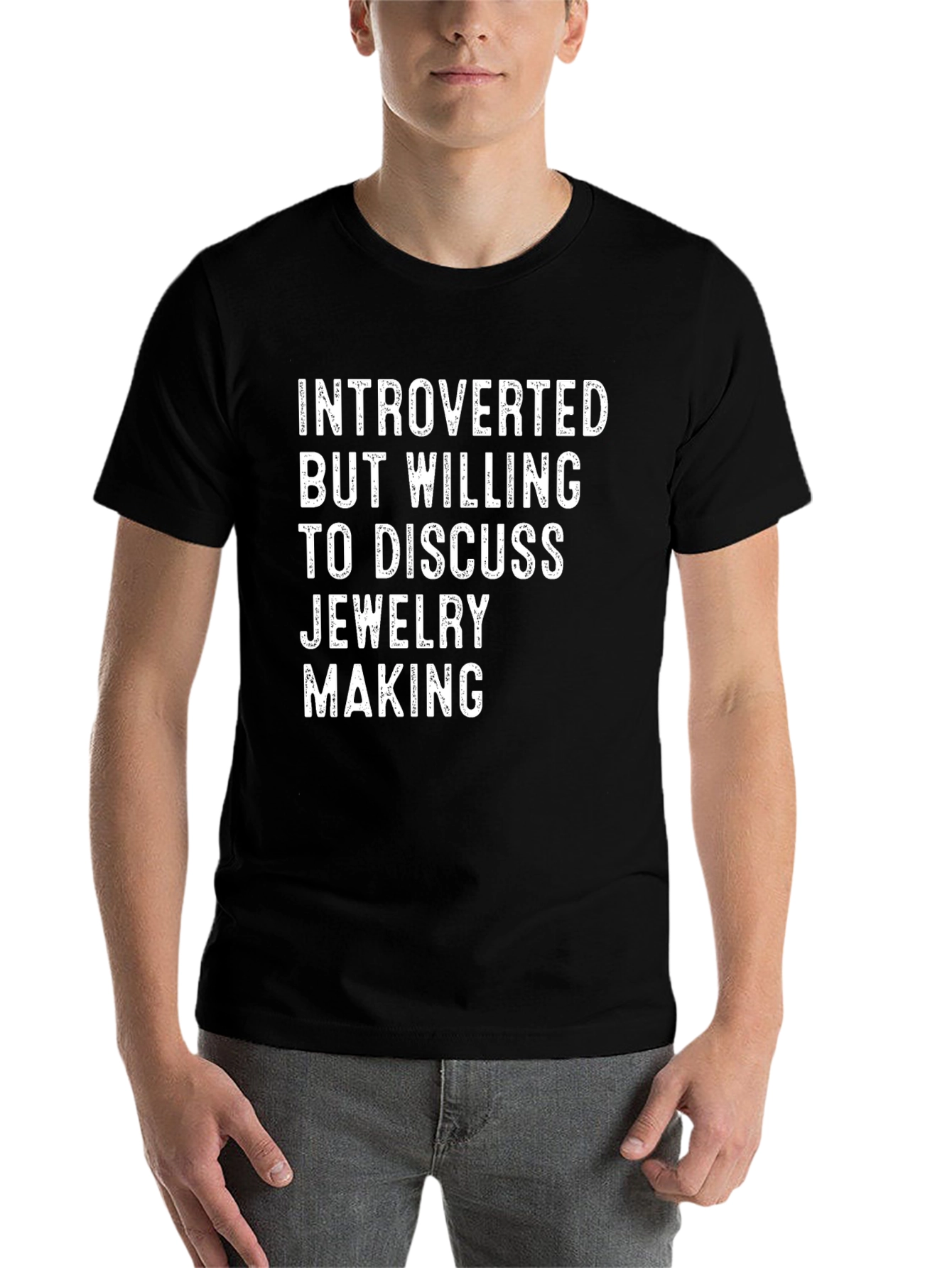 Black Introverted Jewelry Making T-Shirt view 7