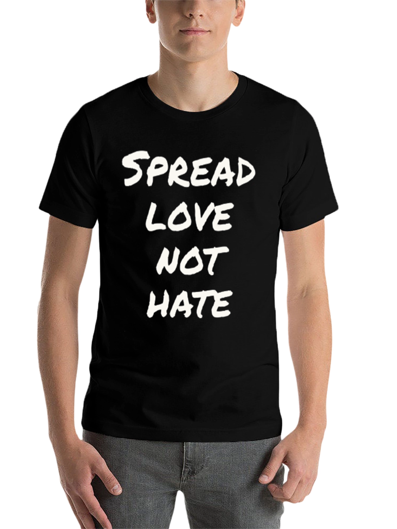 Black Spread Love Not Hate Graphic Tee view 7