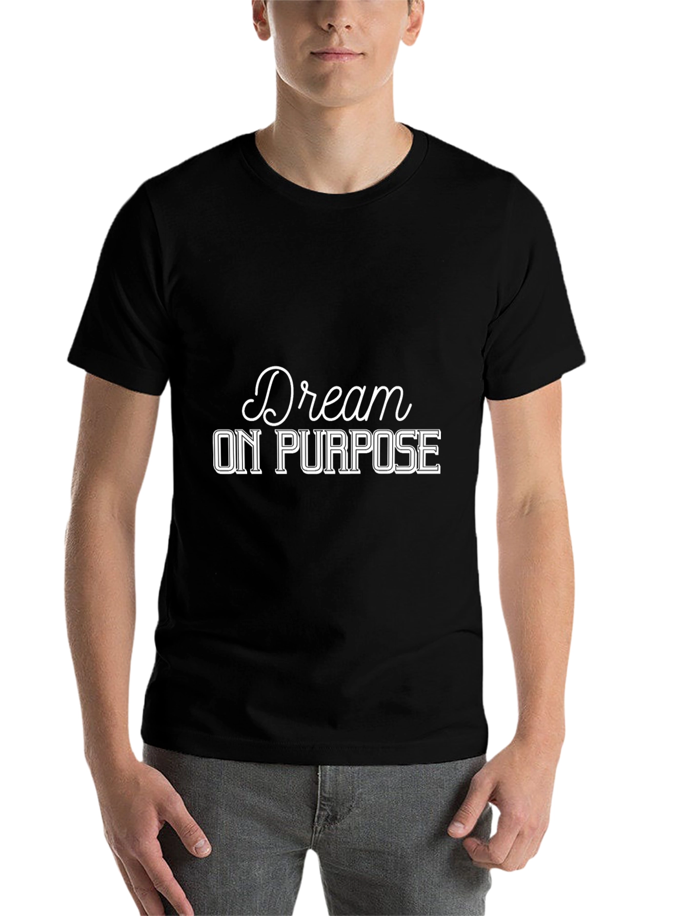 Black Dream On Purpose T-Shirt - Black view 7