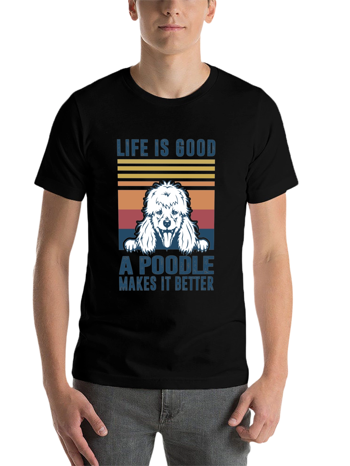 Black Life is Good Poodle T-Shirt view 7