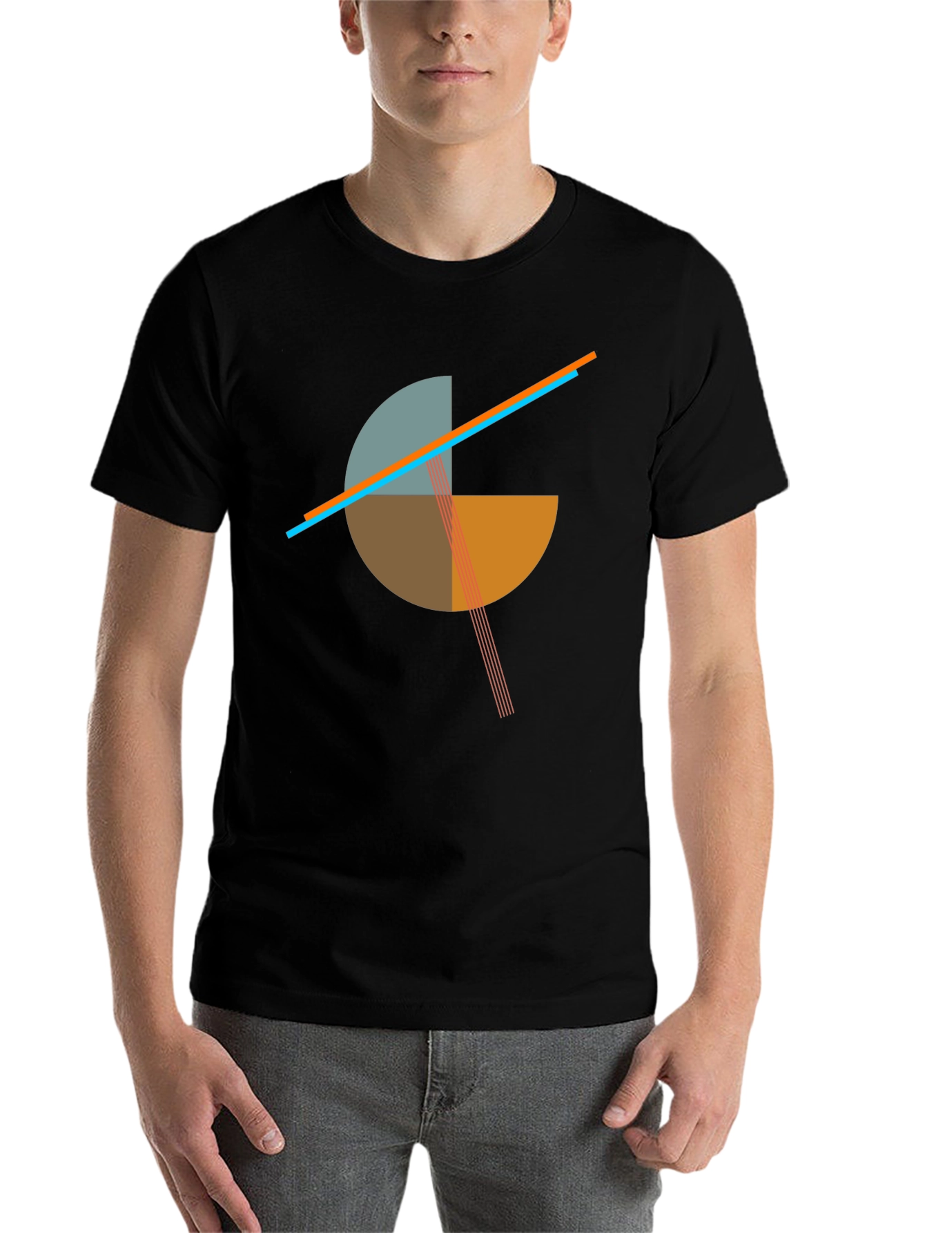Abstract Graphic Black Tee - 7