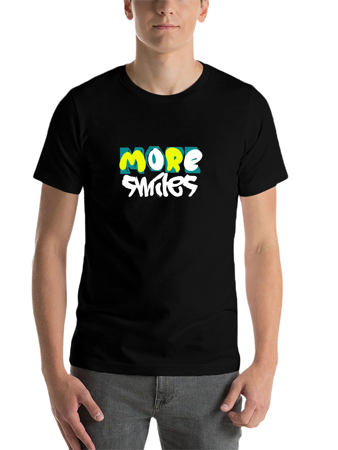 Black More Smiles Graphic T-Shirt - Black view 7