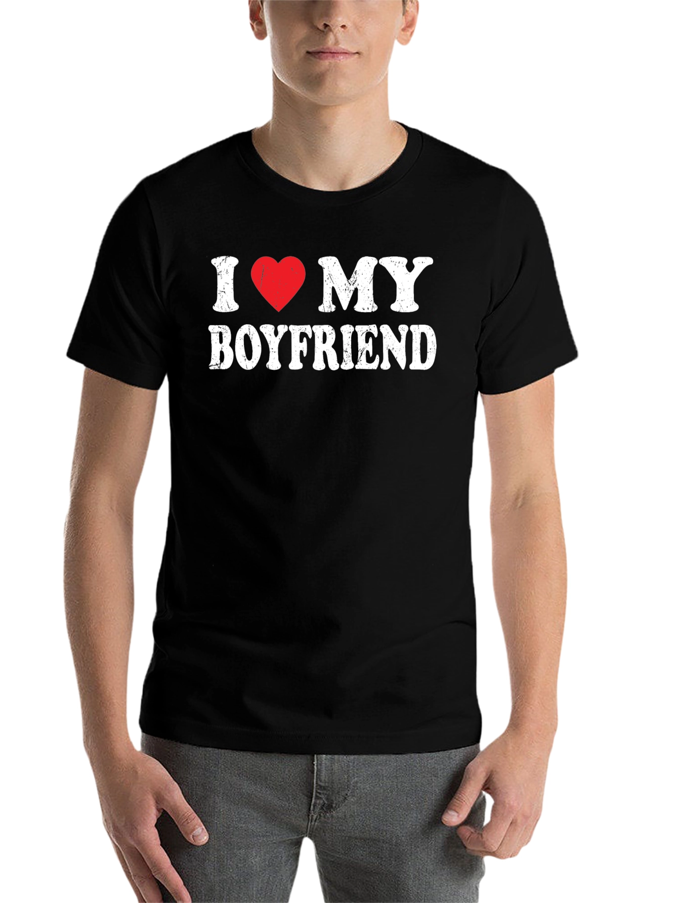 Black I Love My Boyfriend T-Shirt view 7