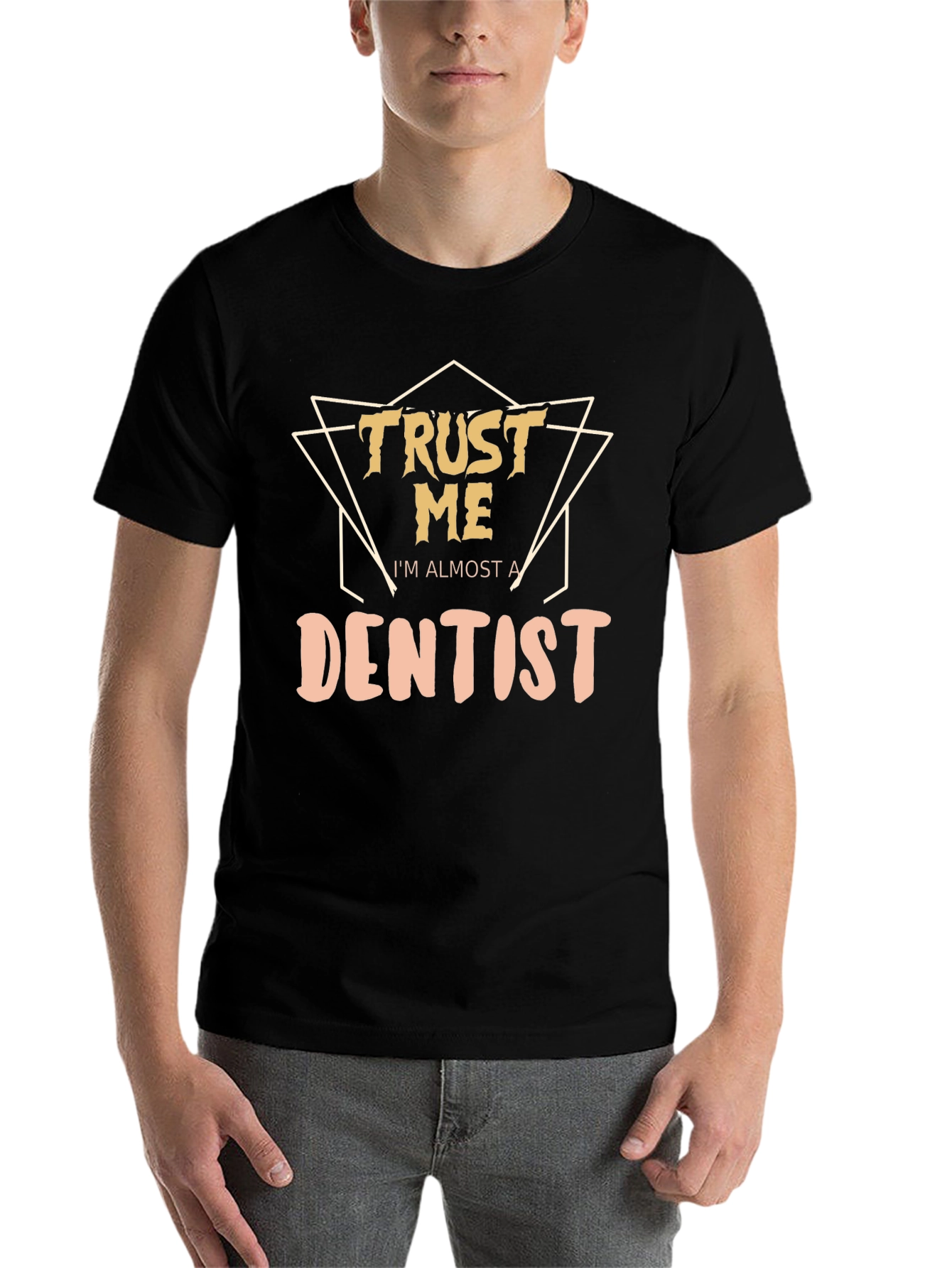 Black Trust Me I'm Almost a Dentist T-Shirt - Black Cotton Tee view 7