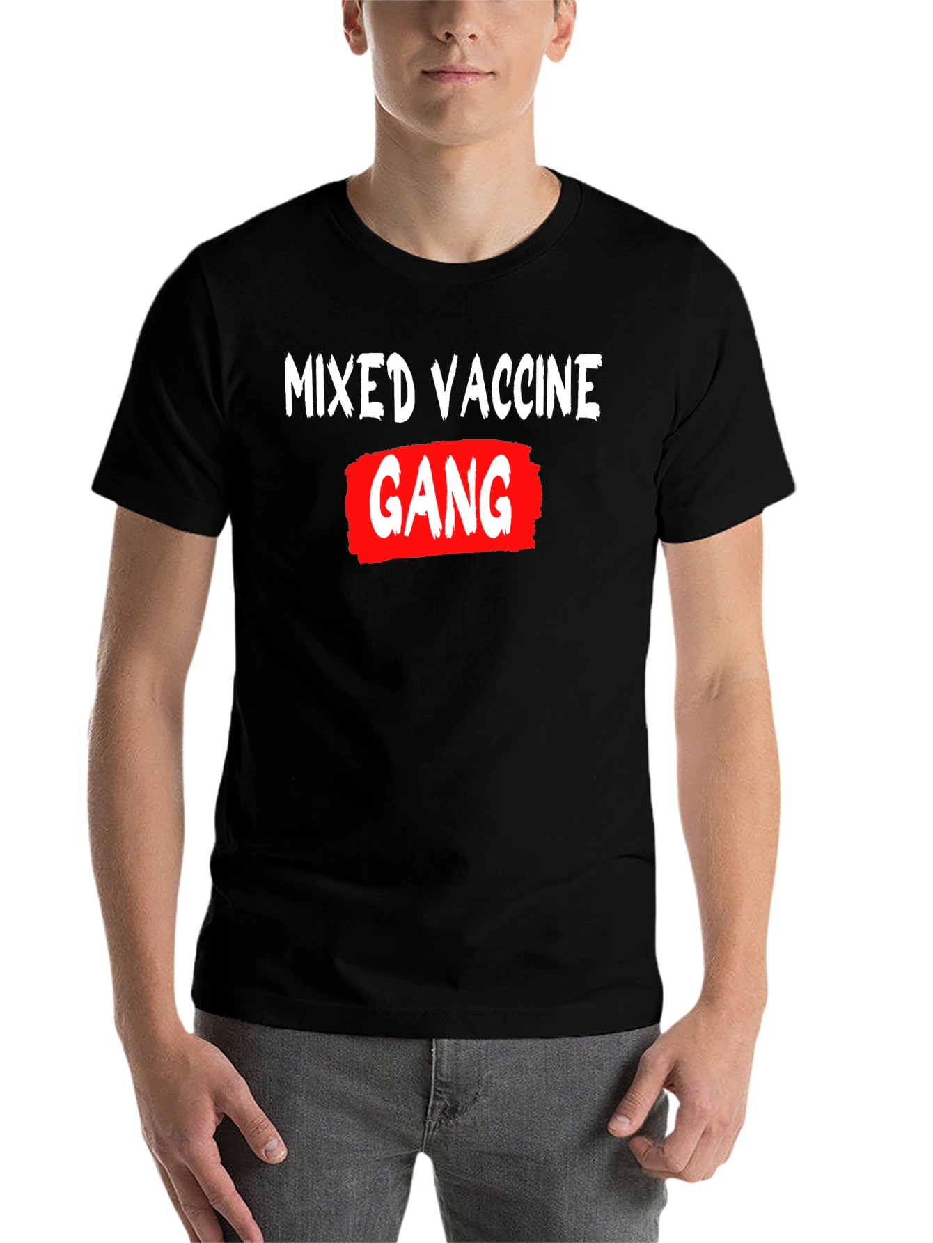 Black Mixed Vaccine Gang Graphic T-Shirt view 7