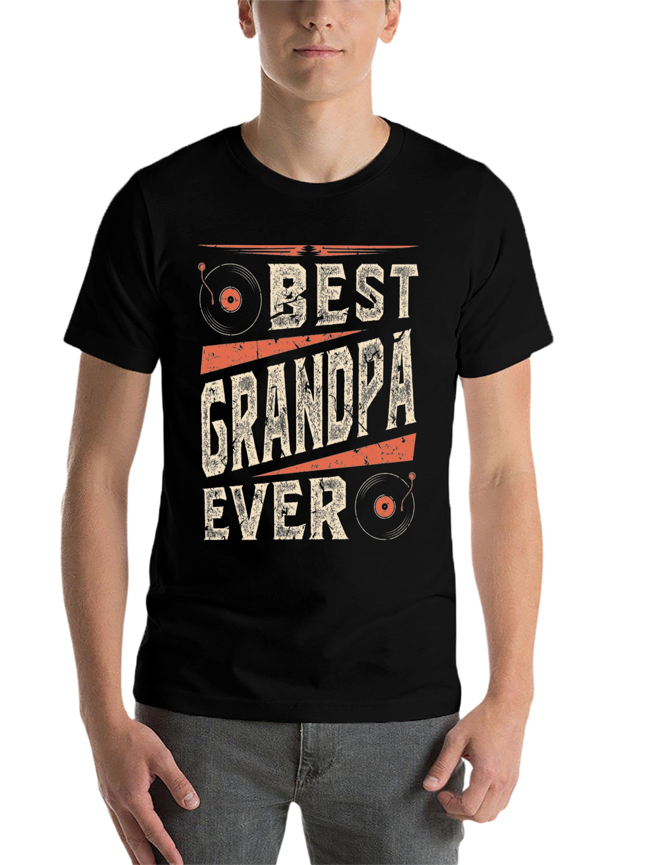 Black Best Grandpa Ever Graphic T-Shirt view 7
