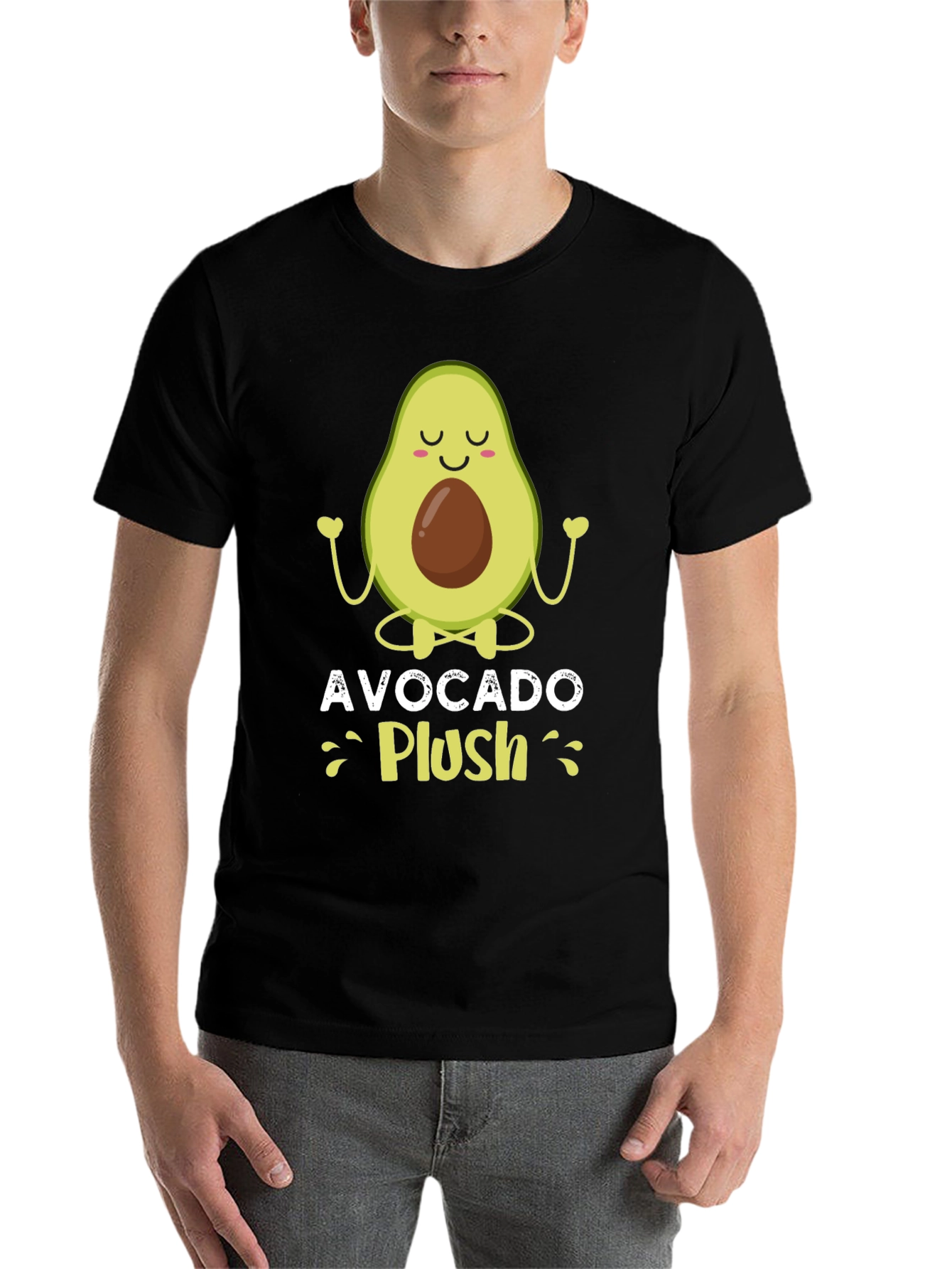 Black Avocado Plush T-Shirt - Yoga Style Tee view 7