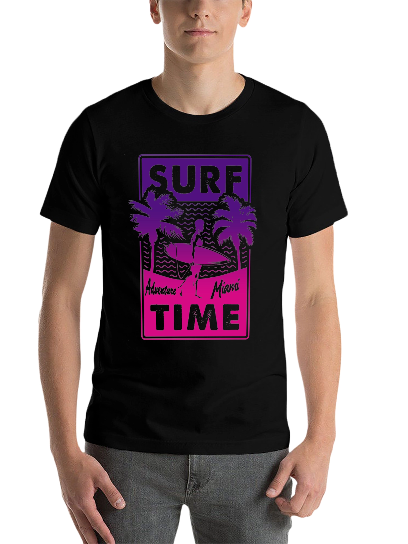 Black Surf Time T-Shirt - Adventure in Miami view 7