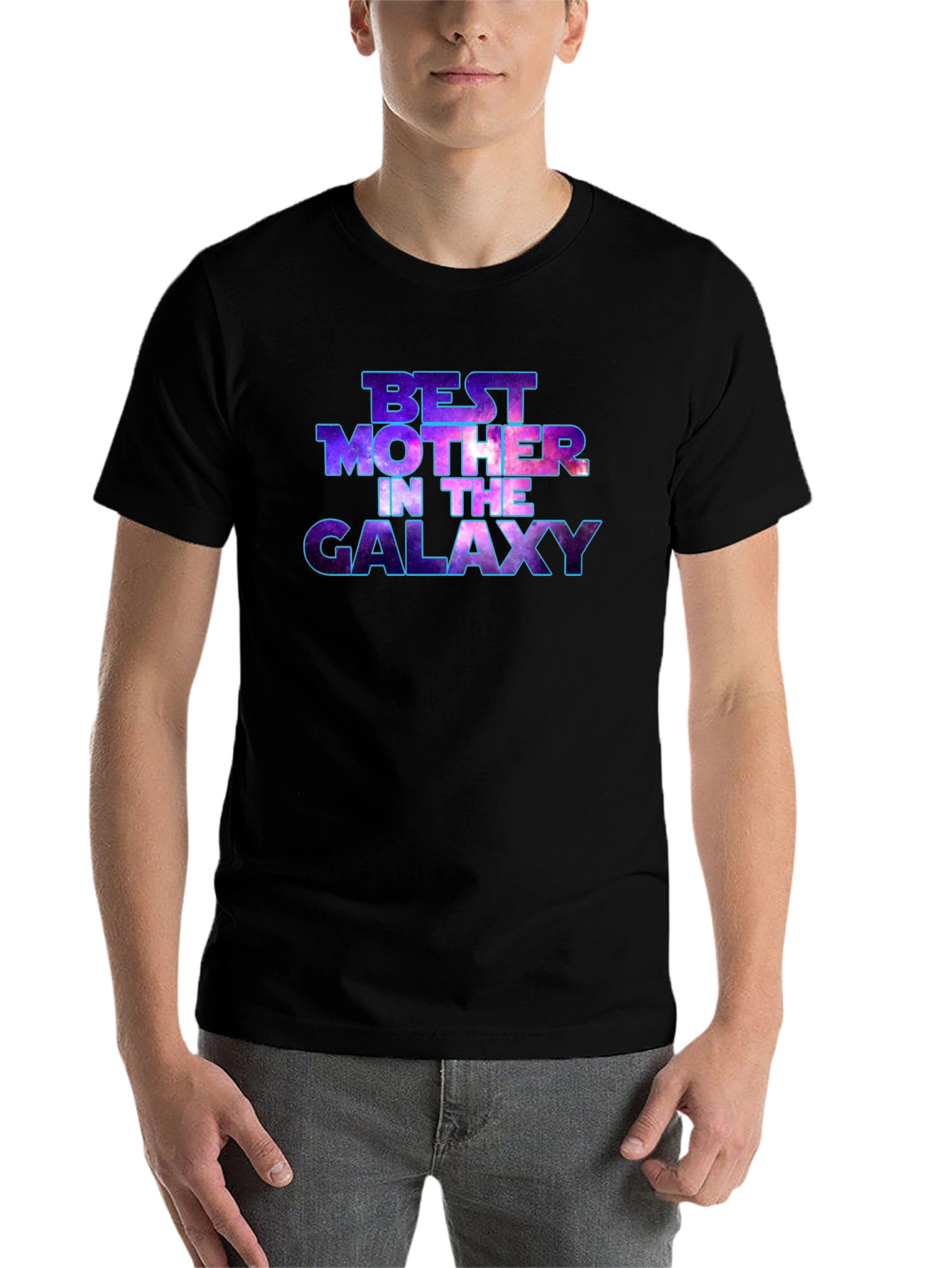 Black Best Mother in the Galaxy T-Shirt view 7